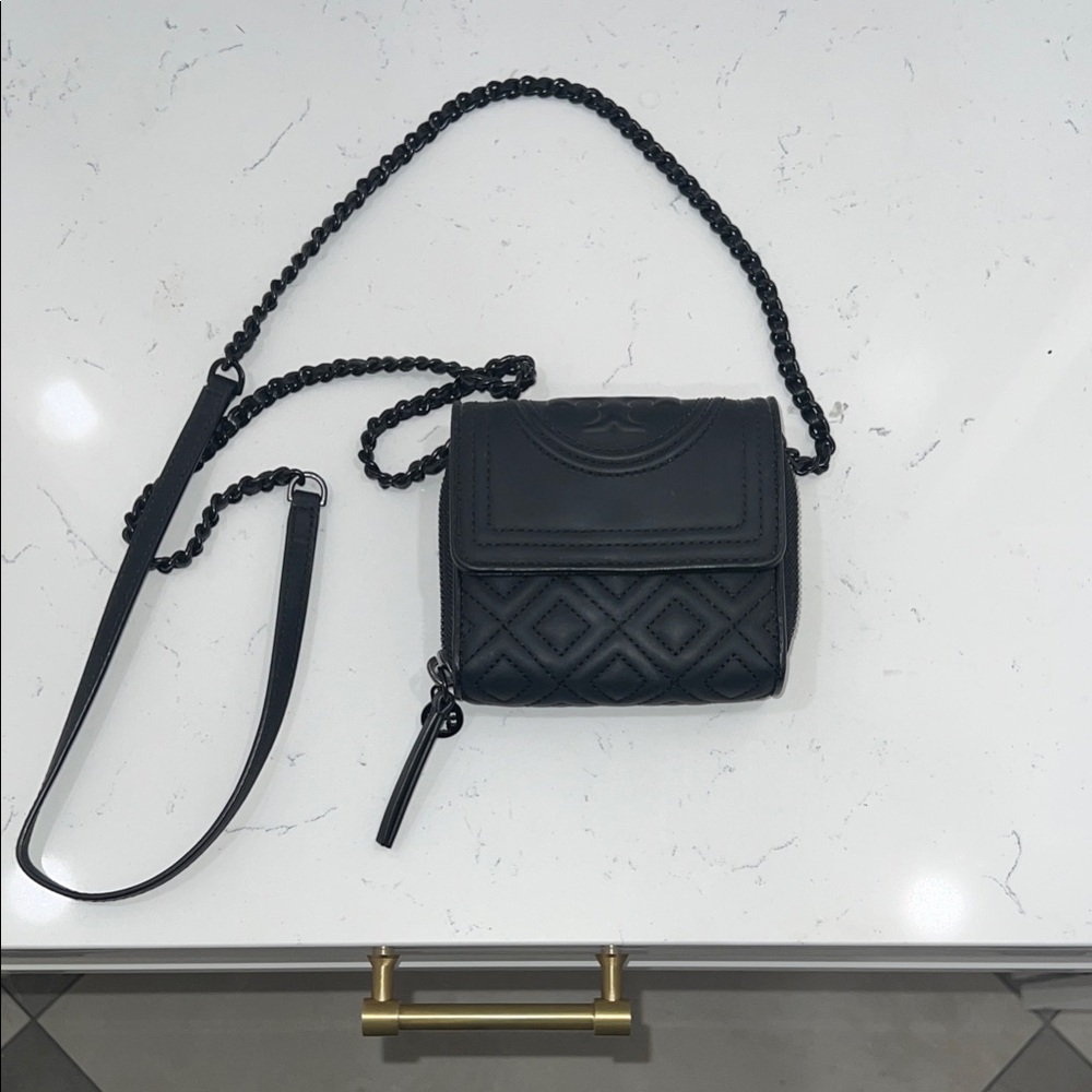 Tory Burch Black Quilted Crossbody Bag